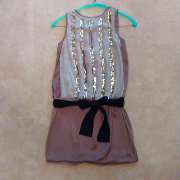 hoss intropia sequin dress Hoss Intropia, Metallic beaded dress with ribbon